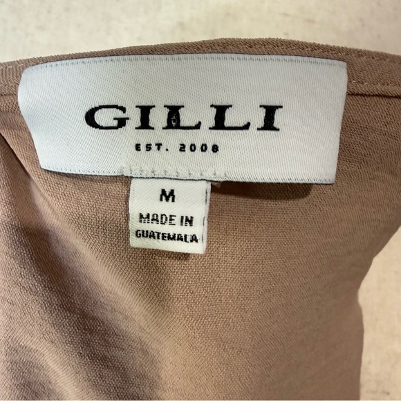 Gilli Taupe Long Sleeve Button Front Blouse Size M - Picture 5 of 6